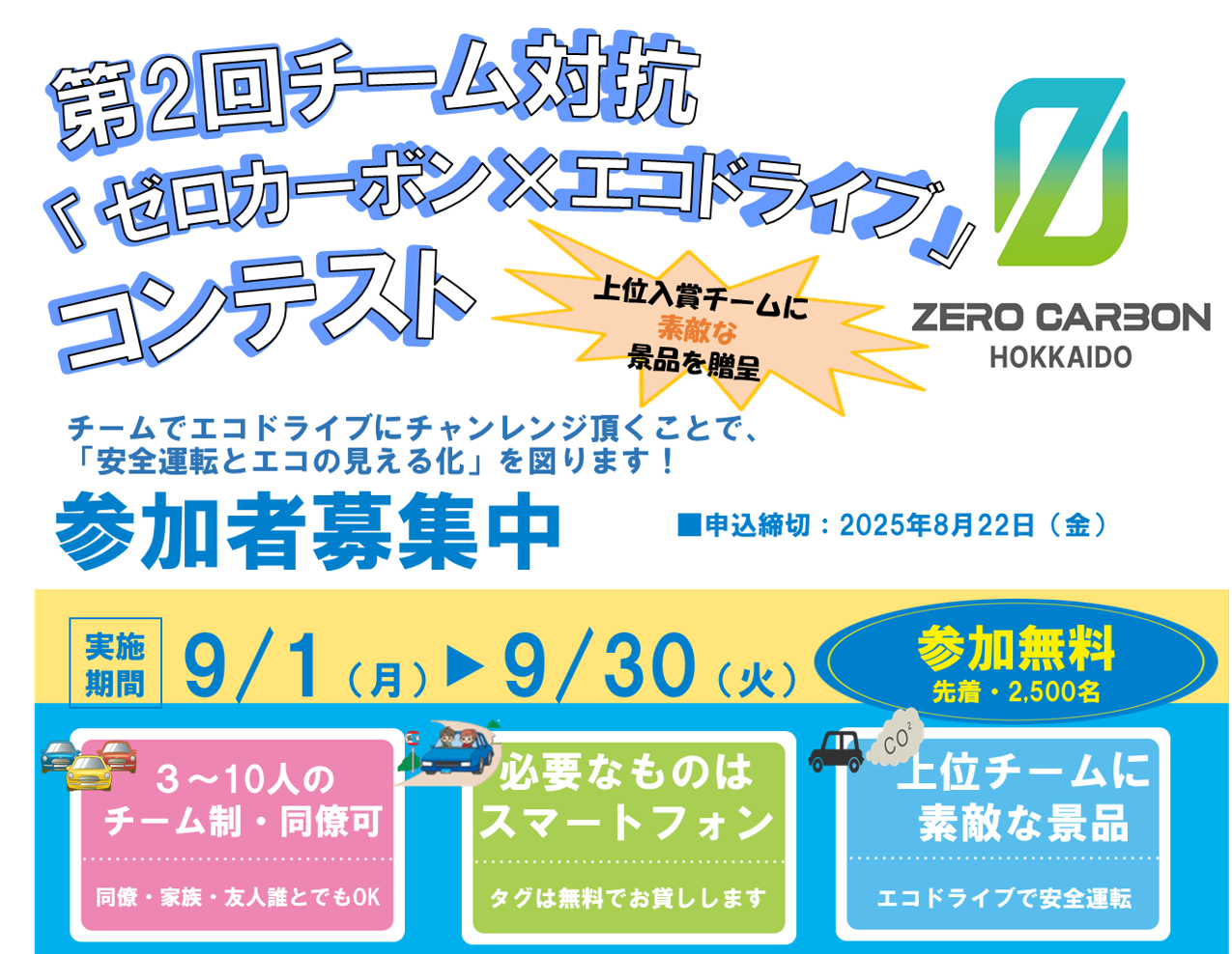 【2025年9月1日(月)～9月30日(火)開催】ゼロカーボン×エコドライブコンテストのご案内