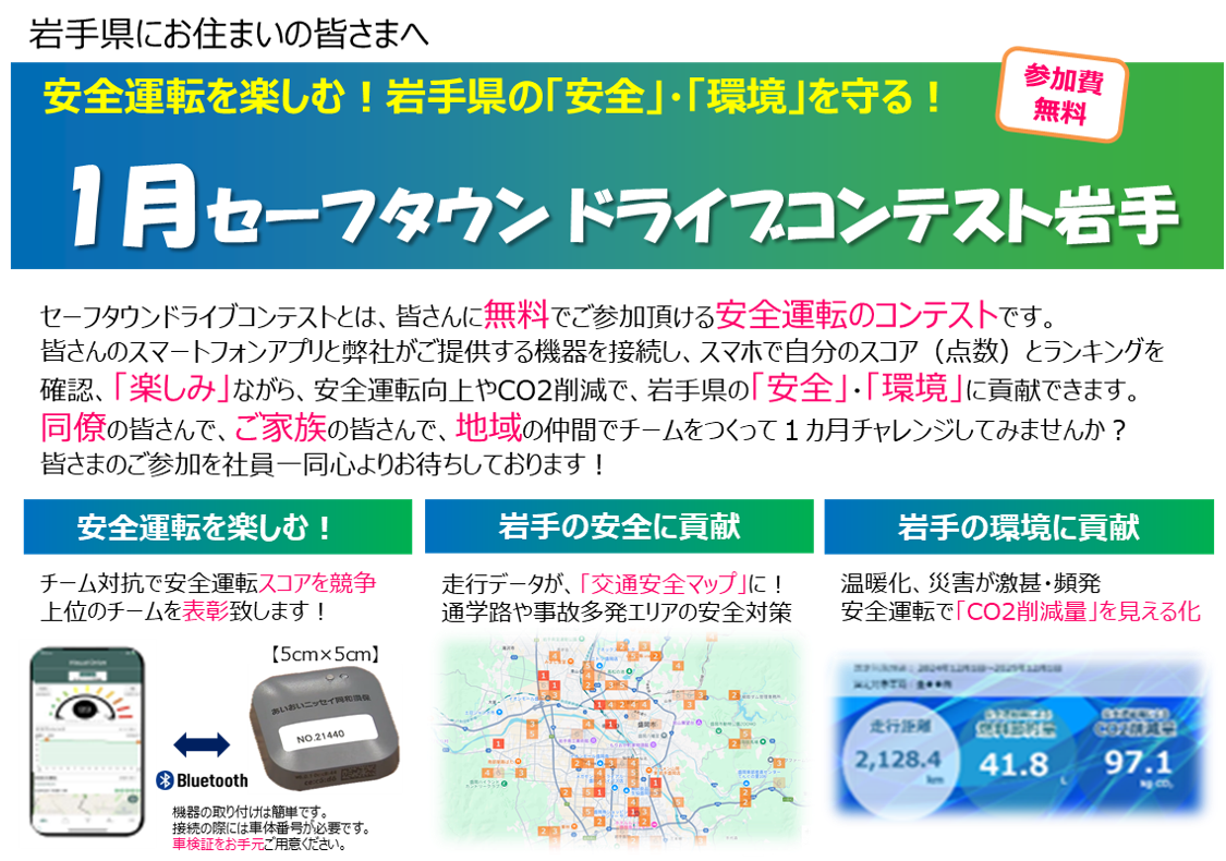 1月セーフタウンドライブコンテスト岩手