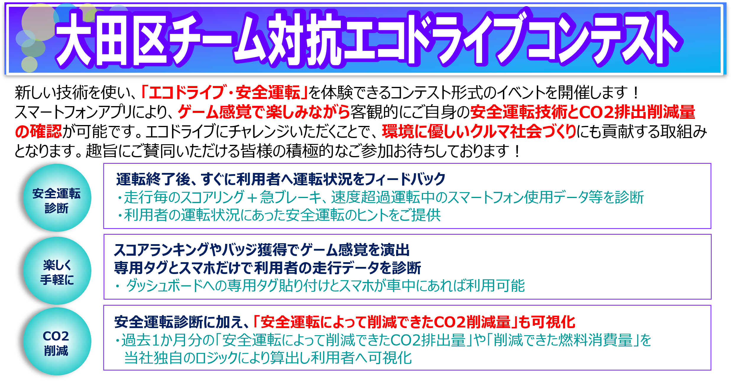 ★参加募集★大田区チーム対抗エコドライブコンテスト